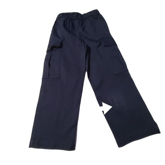 Boys Cargo Pants Navy Blue S/6/7 Elastic Waist 100% Cotton All Season Casual - Picture 2 of 7